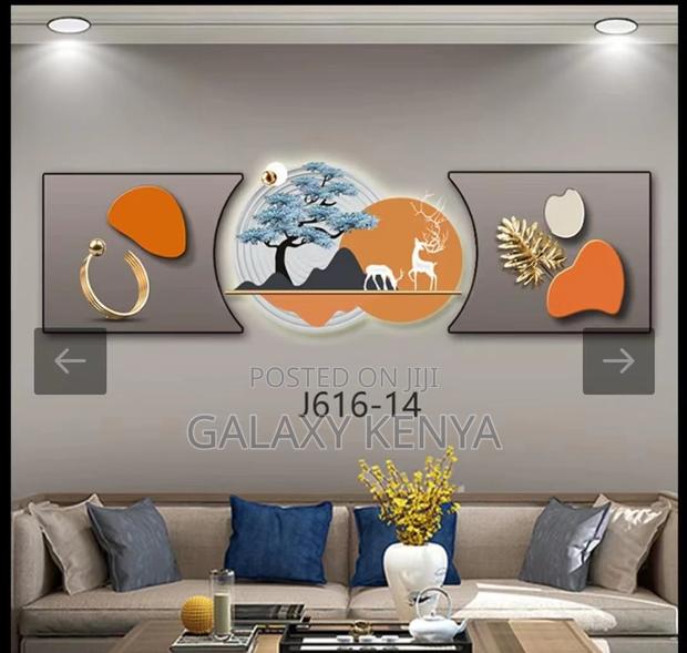 3pc 3in1 30x125cm Decor Wall Clock Elegant Wall Hanging - thumbnail 8