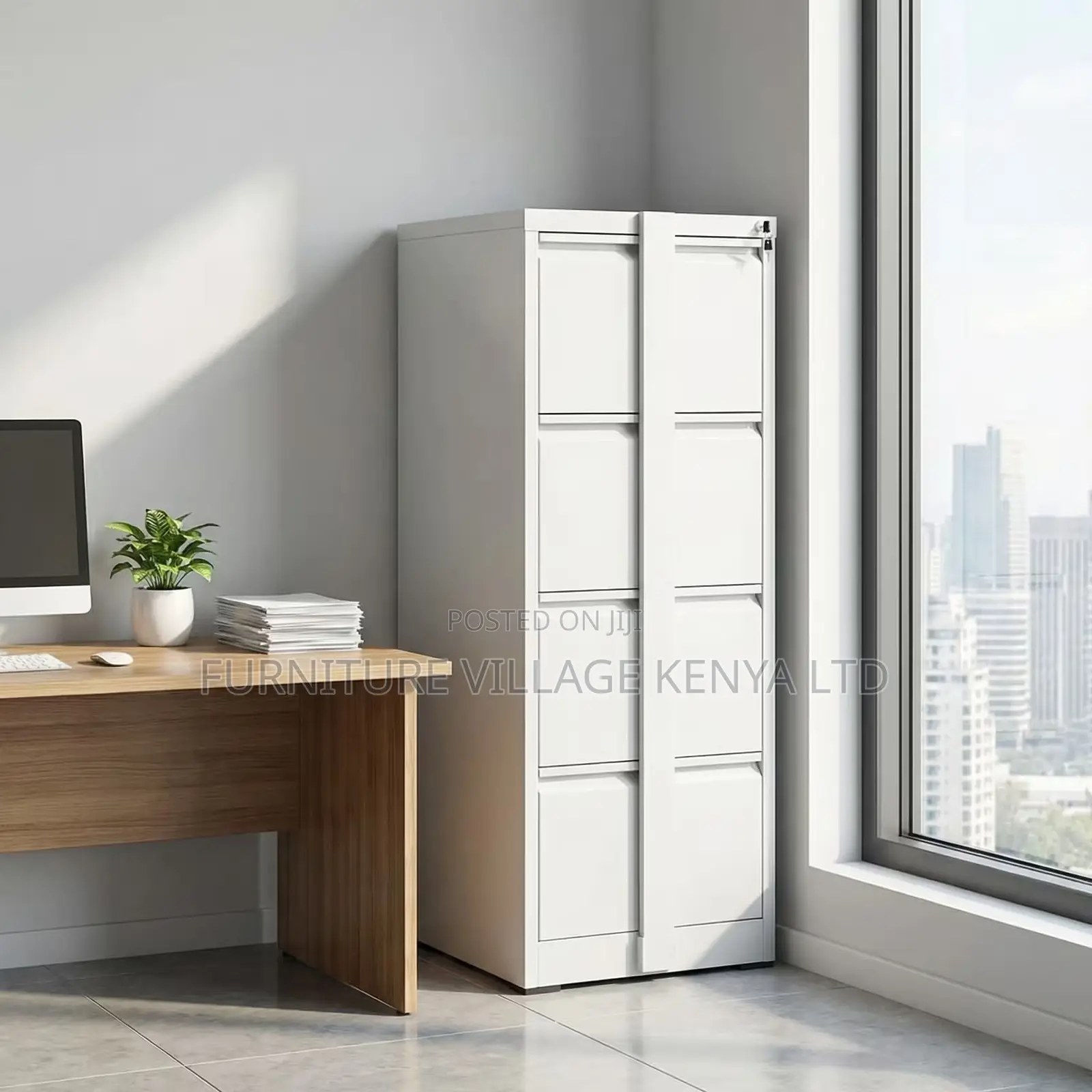 Office Cabinet; 4-drawer Cabinet With Bar Lock