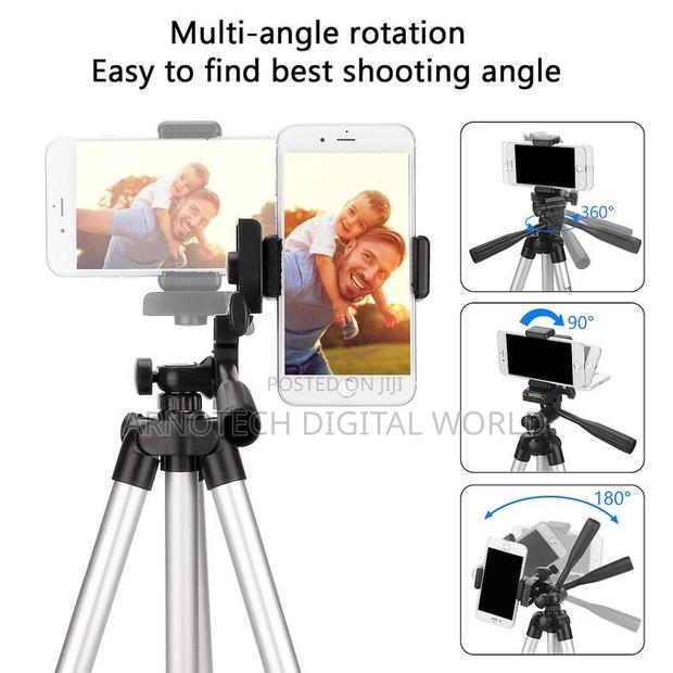 Extendable Aluminum Tripod Stand for Phone and Camera - thumbnail 2