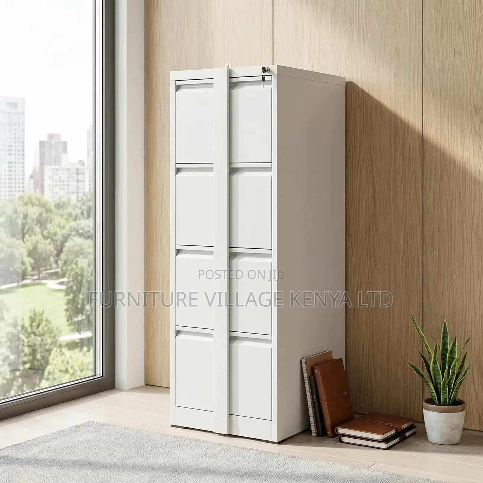 Office Cabinet; 4-drawer Cabinet With Bar Lock