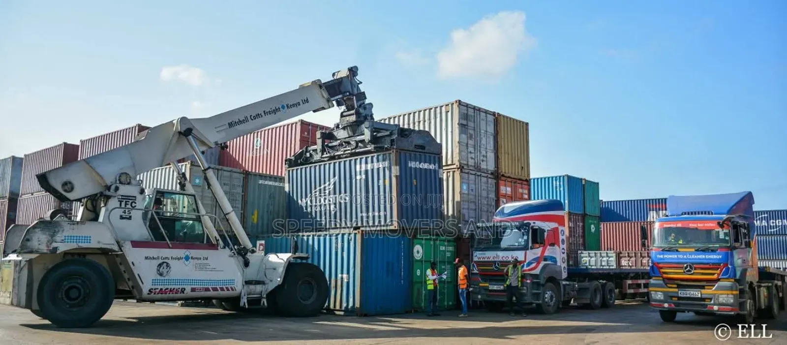 Transit Trailers With Hoisting Cranes Are Accessible Within Ngong