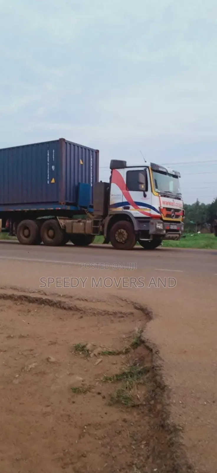 Transit Trailers With Hoisting Cranes Are Accessible Within Ngong