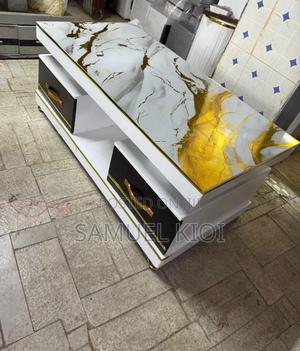 Executive White Coffee Table With Marble Topping - thumbnail 2