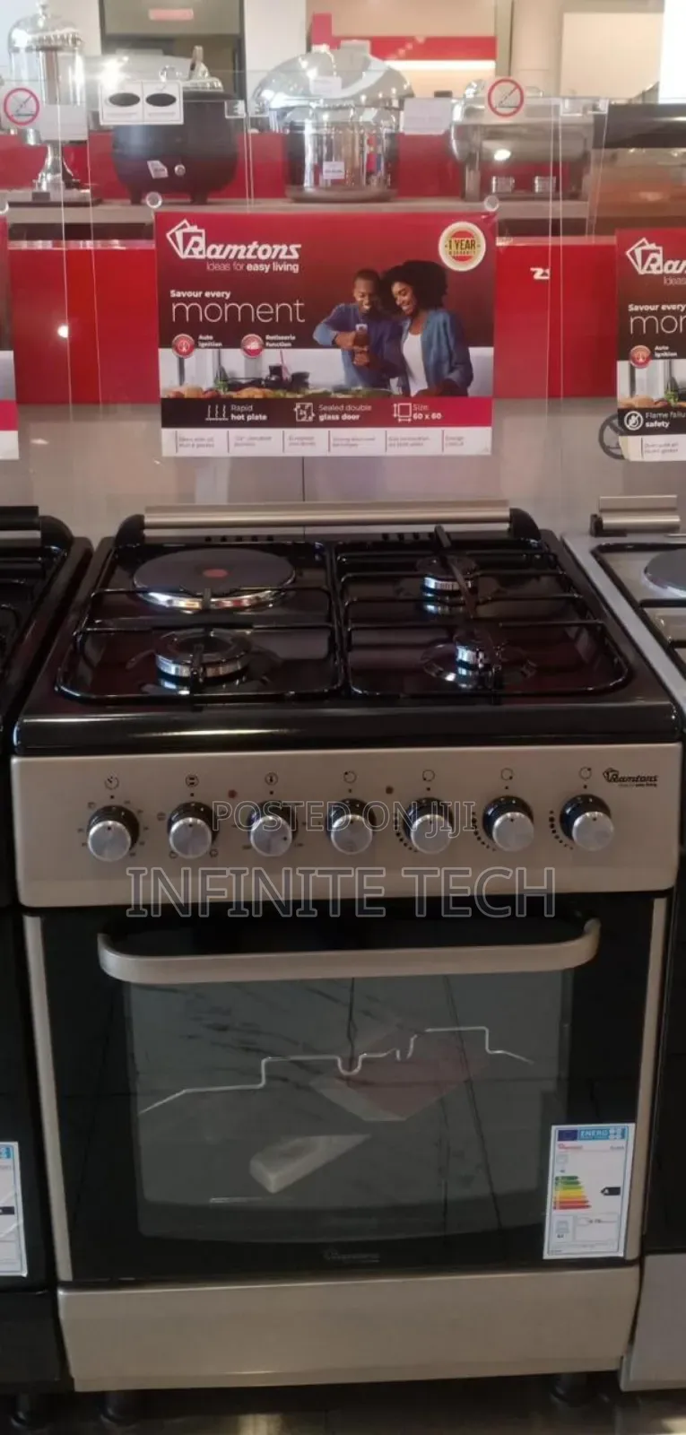 Ramtons ( Rc-806) 3g+1e 60x60 Silver Cooker