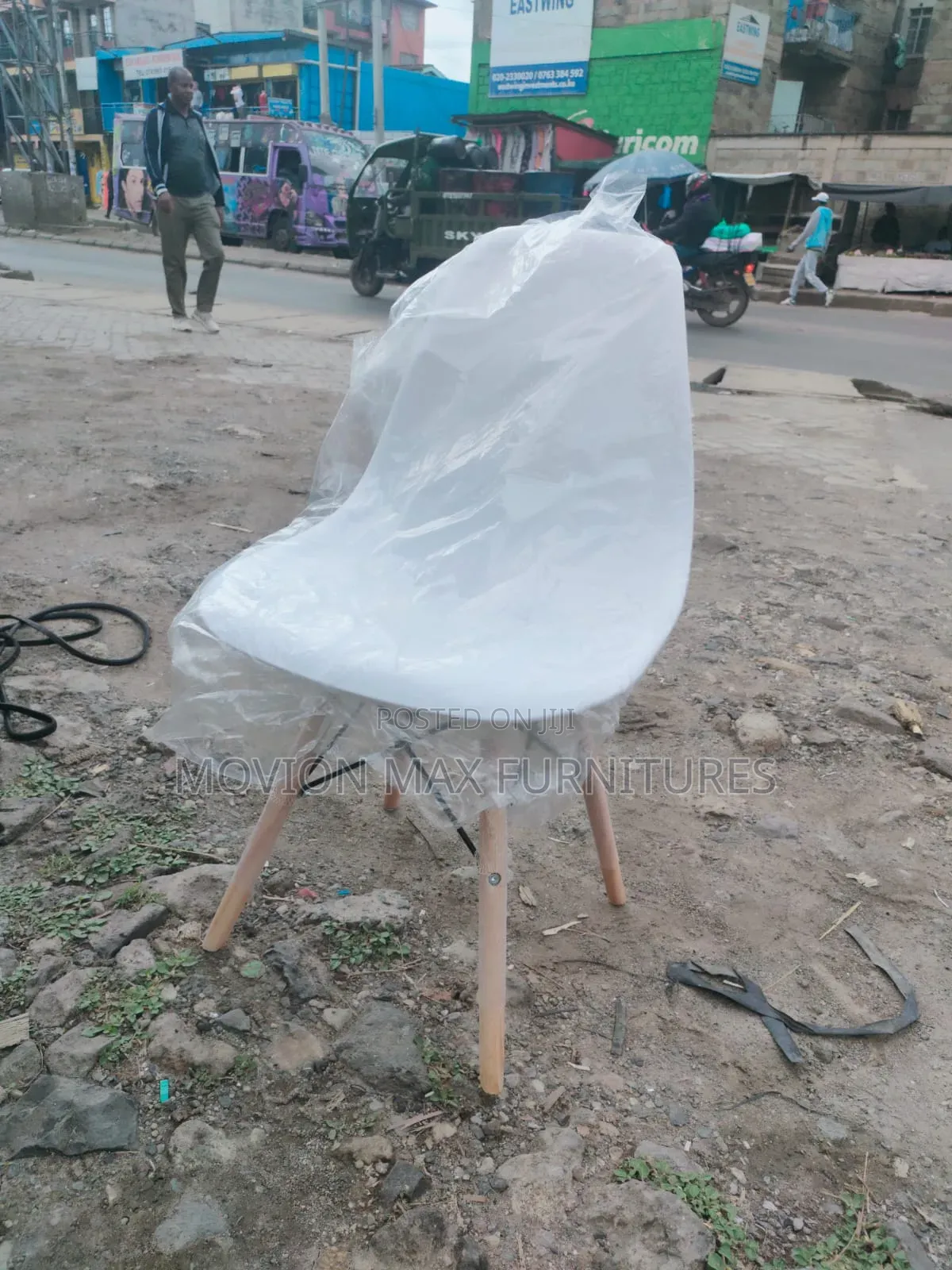 White Ottoman Eames Chair