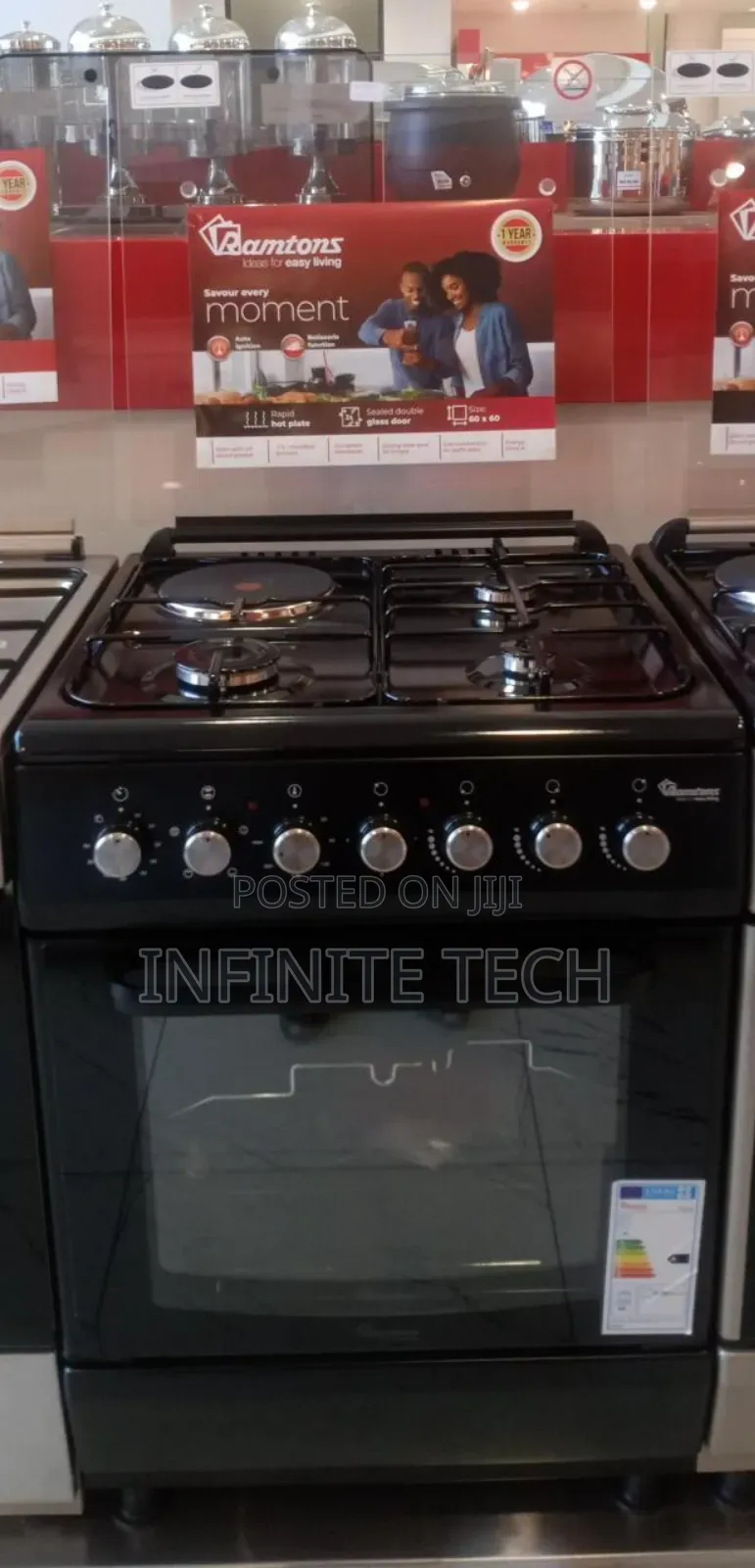 Ramtons (Rc-807) 3g+1e 60x60 Black Cooker