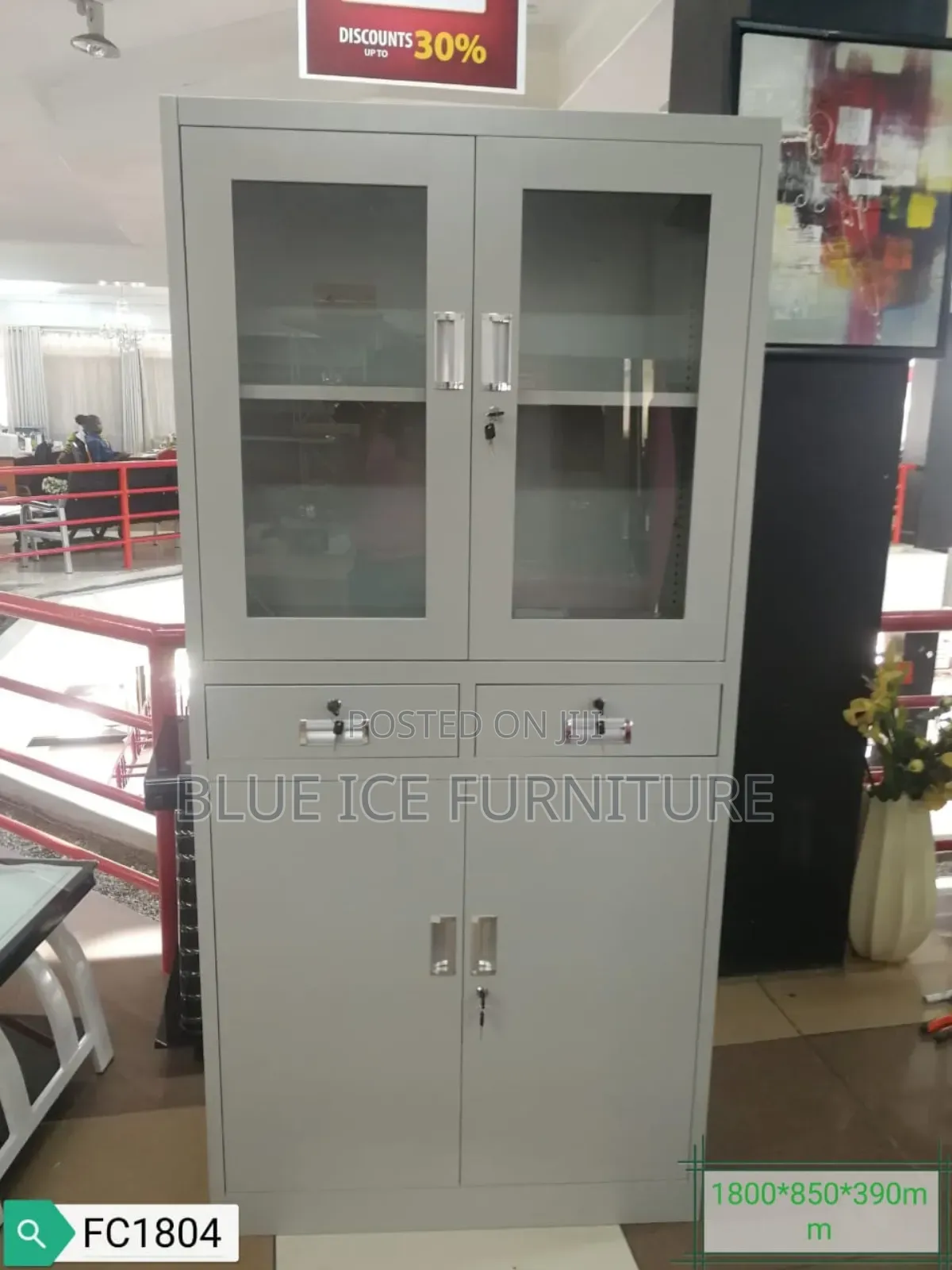 Glass Front Office Filing Cabinet