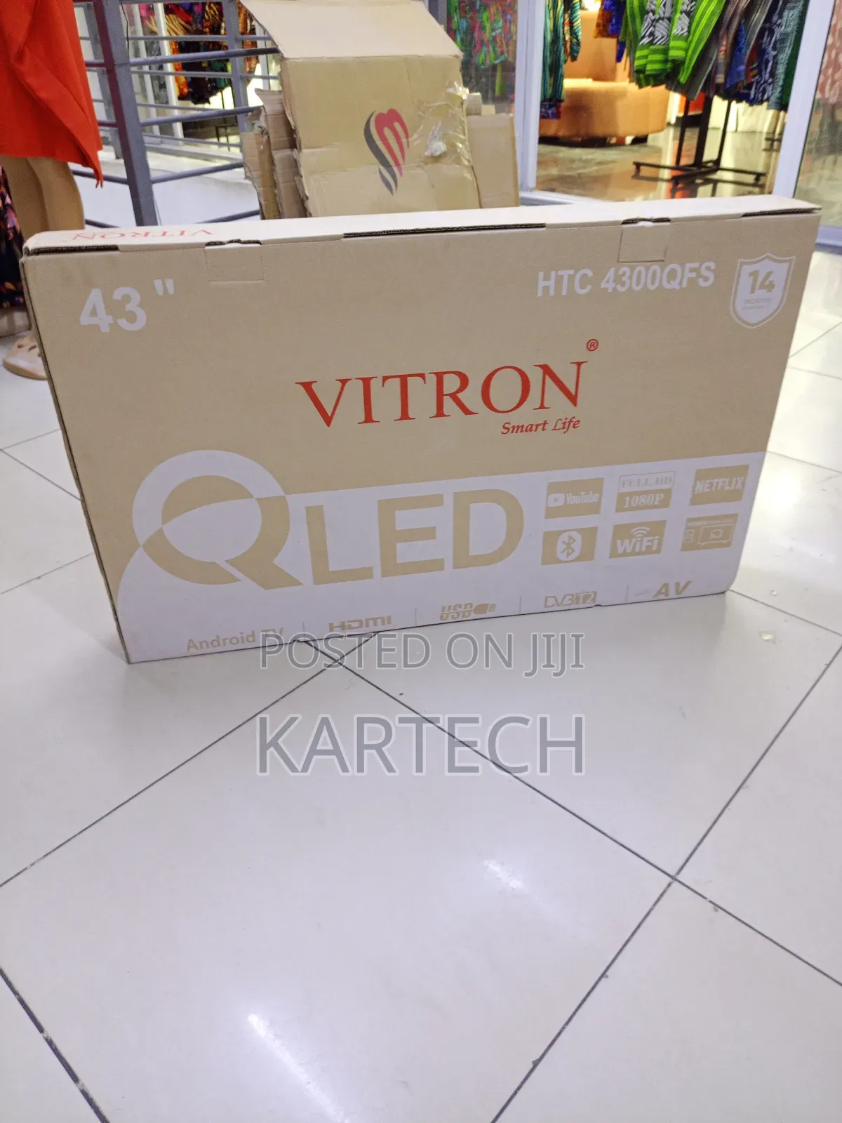 Vitron 43” Qled Smart Android Tv – Full Hd, Wi-Fi, Hdmi, Usb
