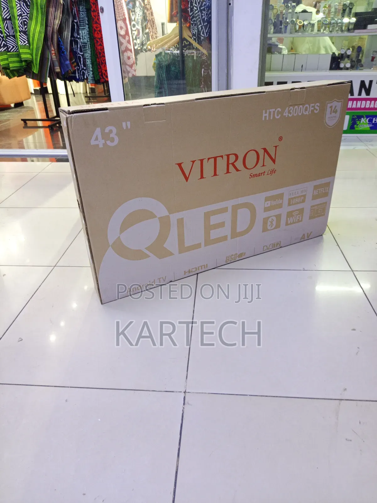 Vitron 43” Qled Android Tv With Built-in Wi-Fi Bluetooth