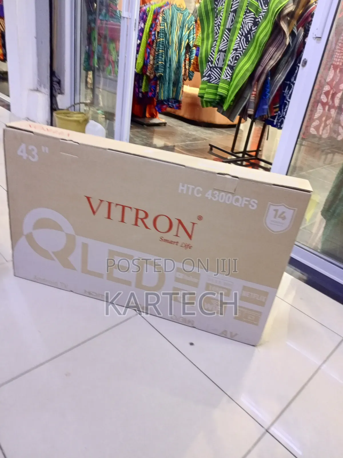 Vitron 43” Qled Smart Android Tv With Built-in Wi-Fi Bluetooth