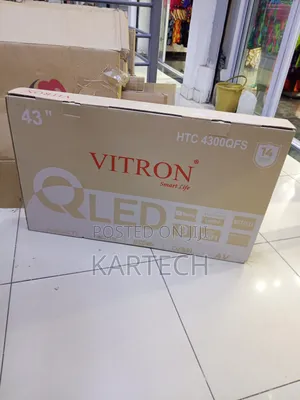 Vitron 43” Qled Smart Android Tv With Built-in Wi-Fi Bluetooth