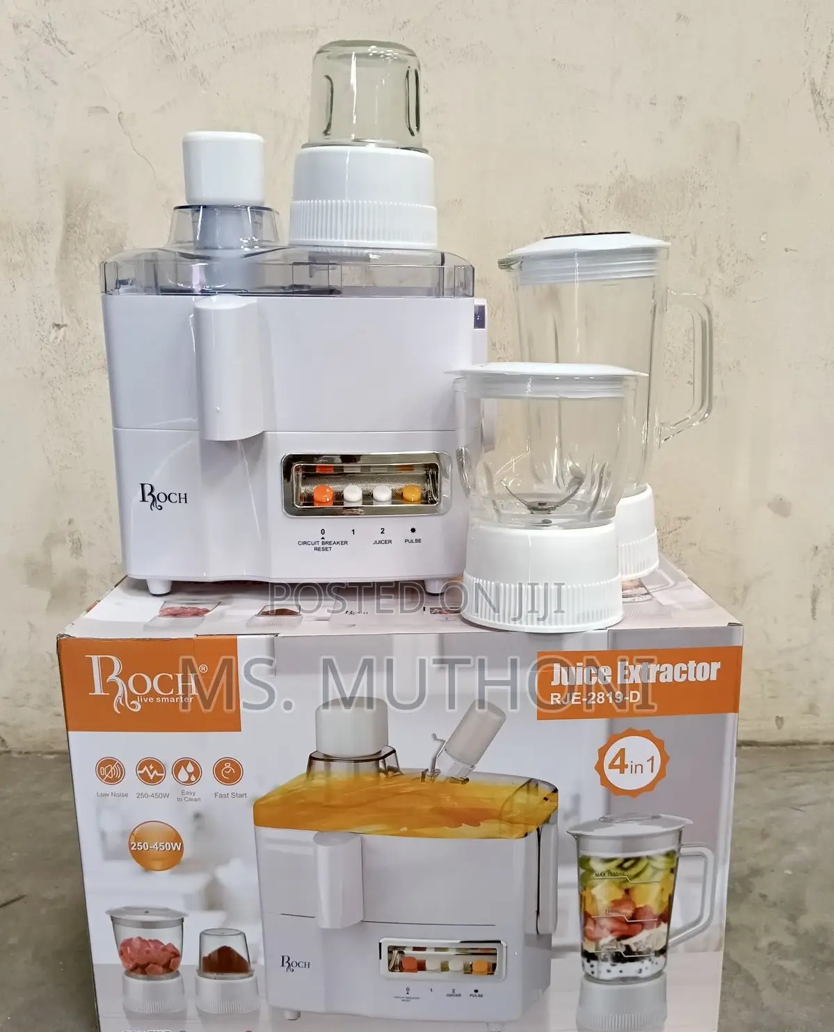 * Roch 4-in-1 Juicer Extractor (Model Rje-2819-D).
