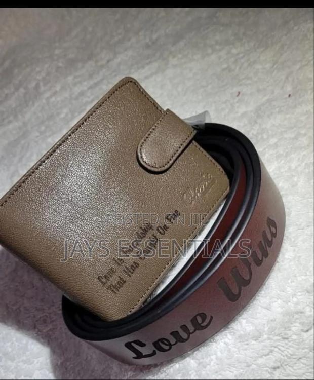 2pc Engraved Leather Belt Wallet Mens Valentines Gift