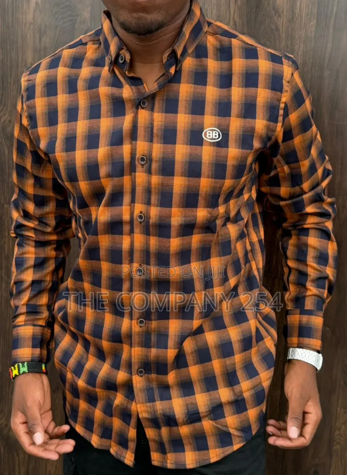 Quality Casual Cotton Checked Men Collar Long-Sleeved Shirts