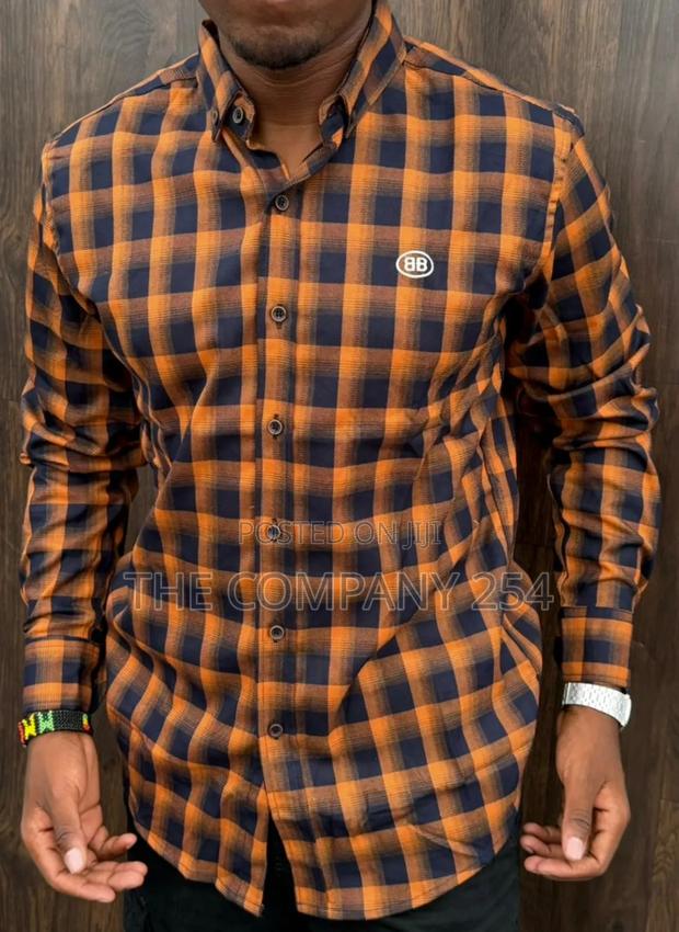 Quality Casual Cotton Checked Men Collar Long-Sleeved Shirts - thumbnail 3