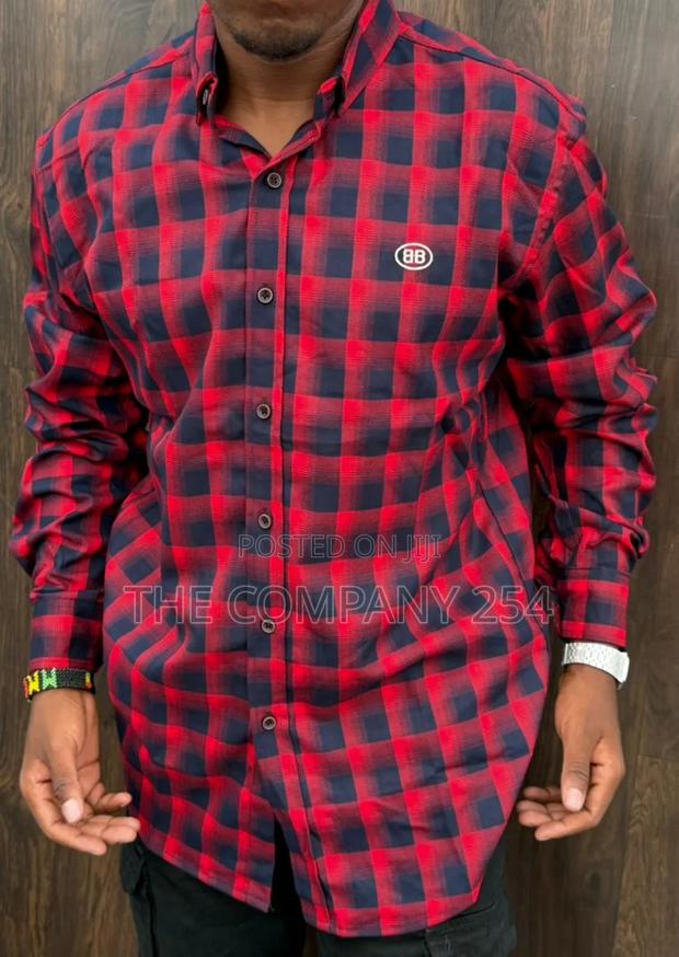 Quality Casual Cotton Checked Men Collar Long-Sleeved Shirts - thumbnail 4