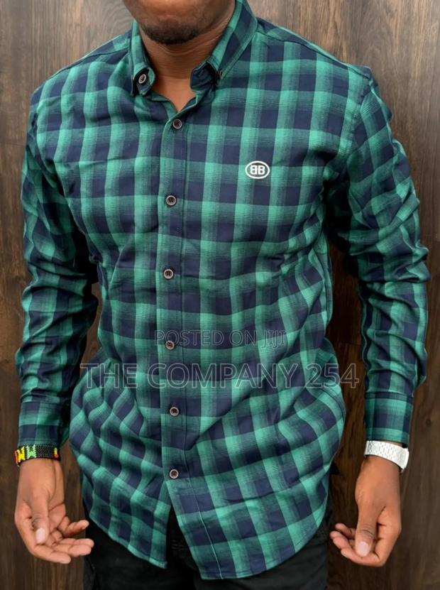 Quality Casual Cotton Checked Men Collar Long-Sleeved Shirts - thumbnail 5