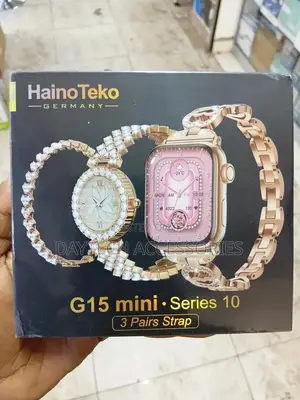 Hainoteko G15 Mini Smart Watch Series 10 Stylish Combo With 3 Straps.