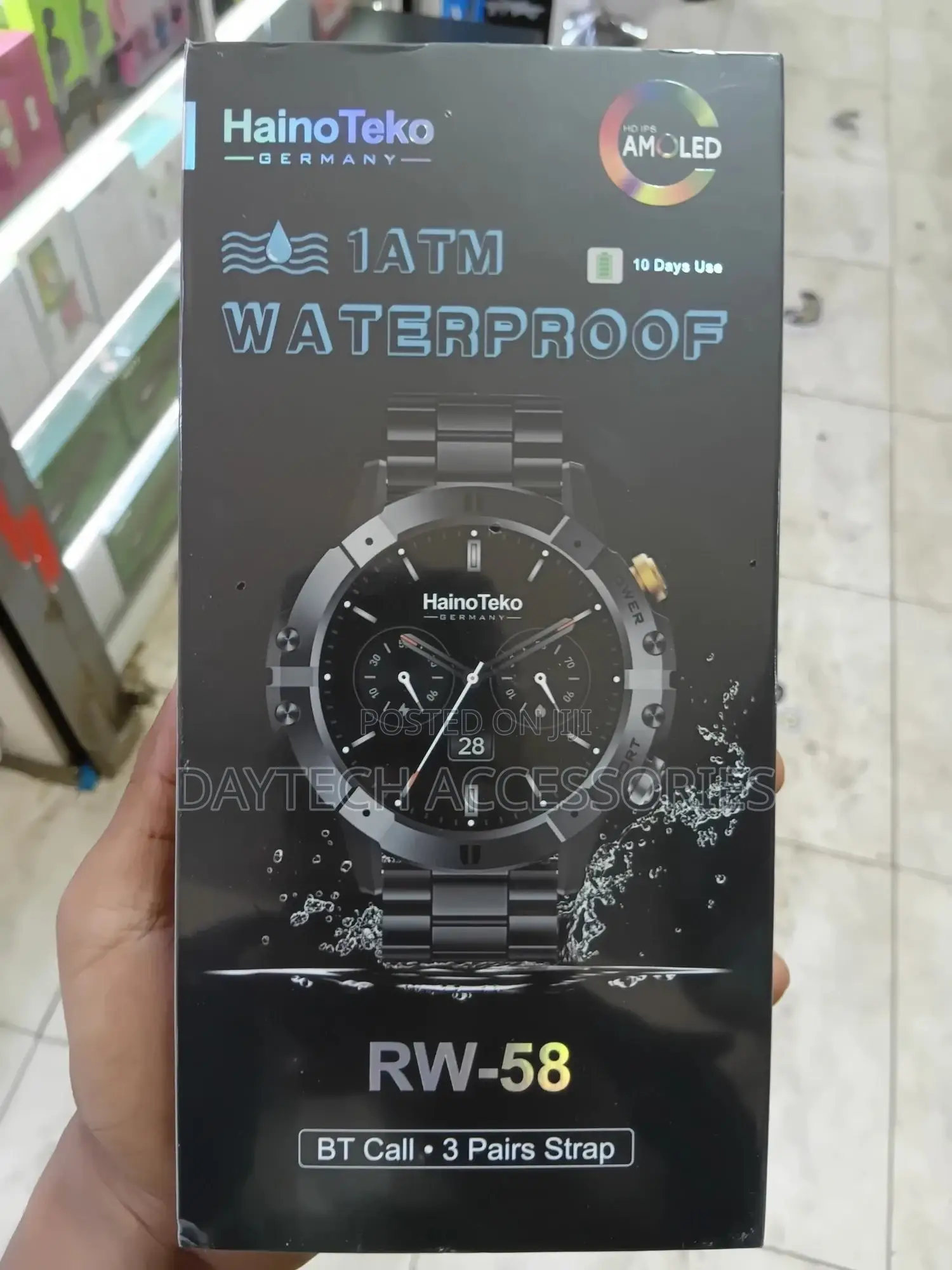 Hainoteko Rw58 Round Smart Watch With 3 Set Strap