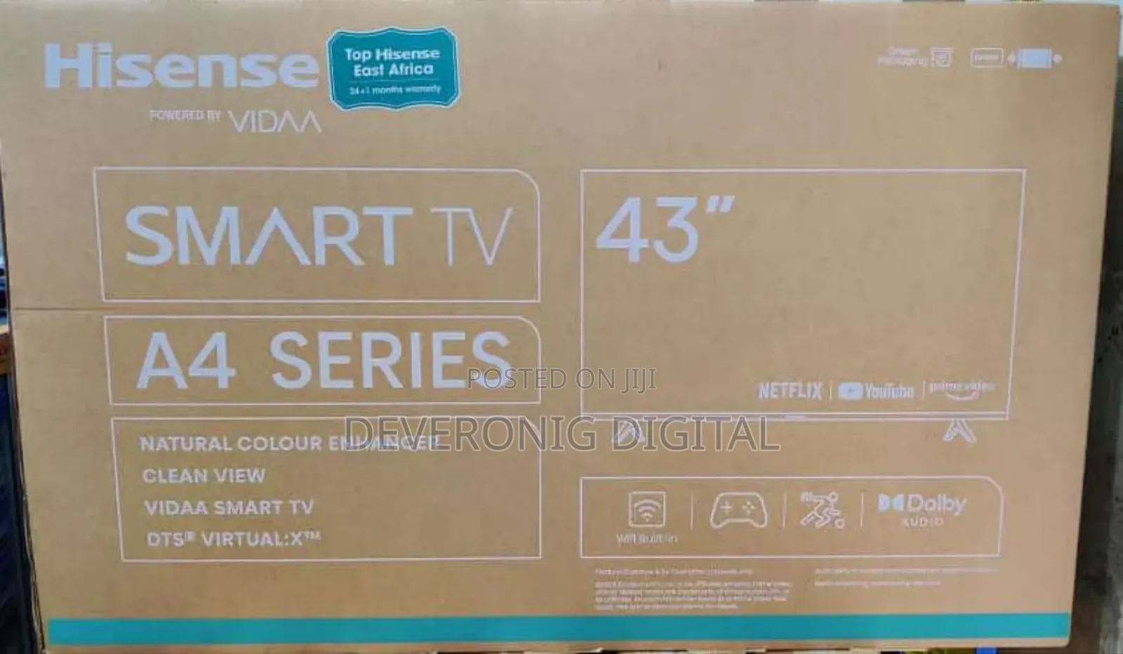 *Hisense 43" Smart A4 Smart Android Tv Flameless 43inch