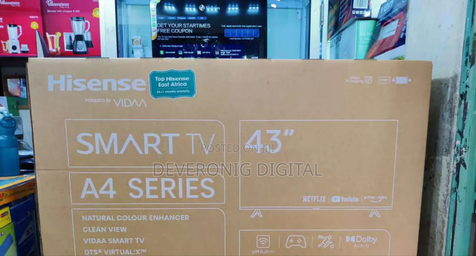 *Hisense 43" Smart A4 Smart Android Tv Flameless 43inch