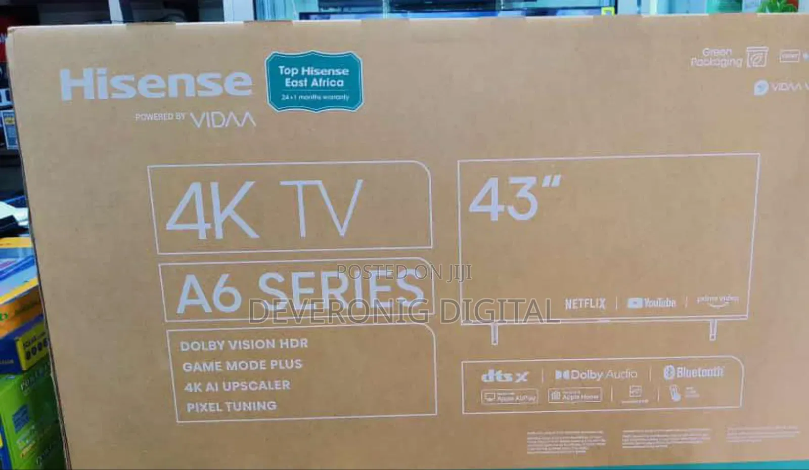 *Hisense 43" Smart A6 Series Smart Android Tv Flameless 43inch