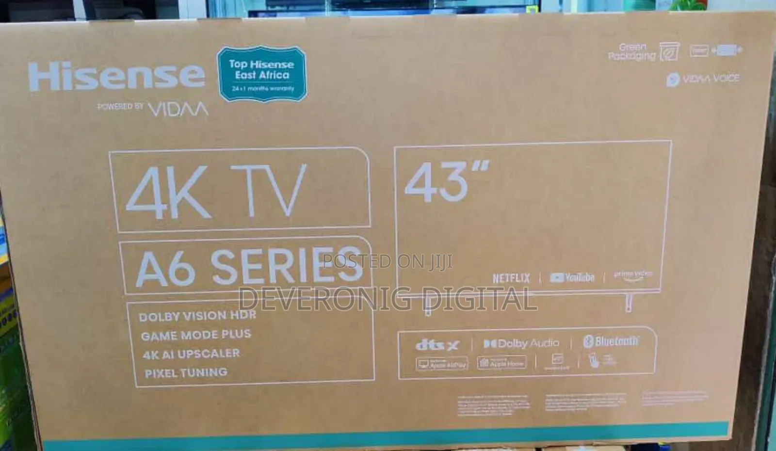 *Hisense 43" Smart A6 Series Smart Android Tv Flameless 43inch