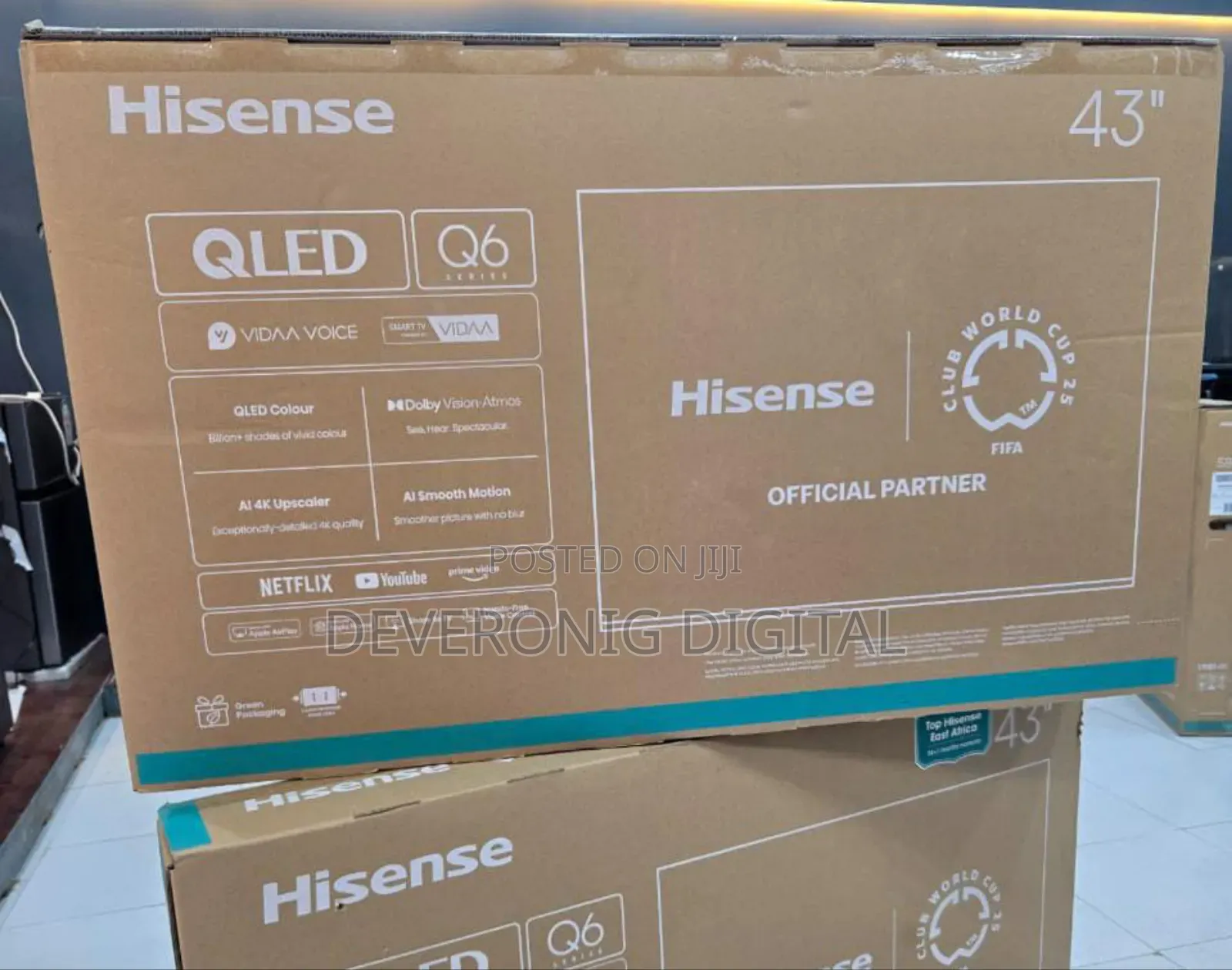 *Hisense 43inch" Smart Qled Q6 Series Smart Android Qled