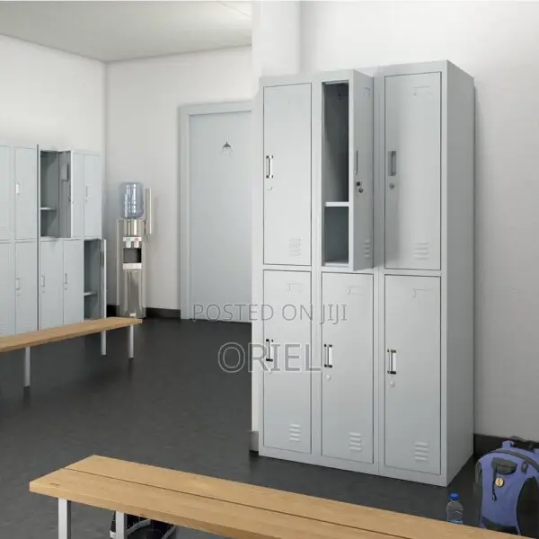 Office Cabinet : Metallic 6 Locker Cabinet