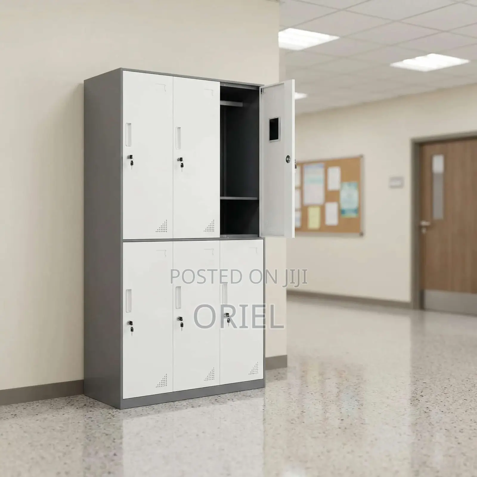 Office Cabinet : Metallic 6 Locker Cabinet