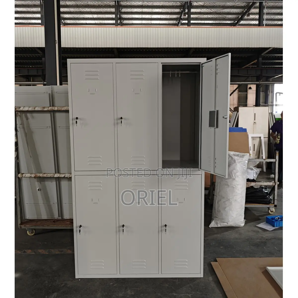 Office Cabinet : Metallic 6 Locker Cabinet