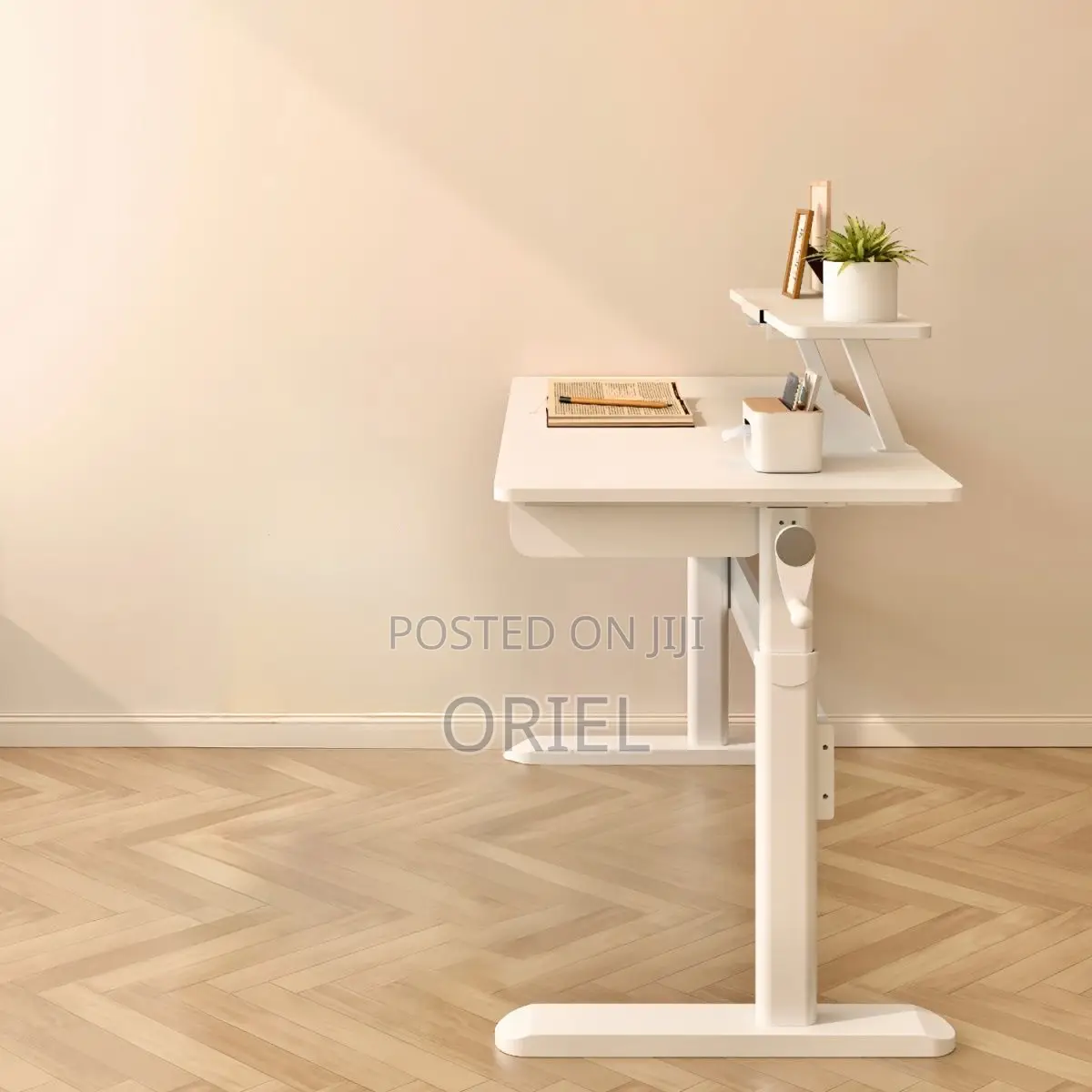 Office Desk : 1m Manual Height Adjustable Desk