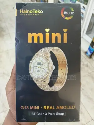 Hainoteko G18 Mini Ladies Smart Watch With Amoled Display 3 Pair Strap
