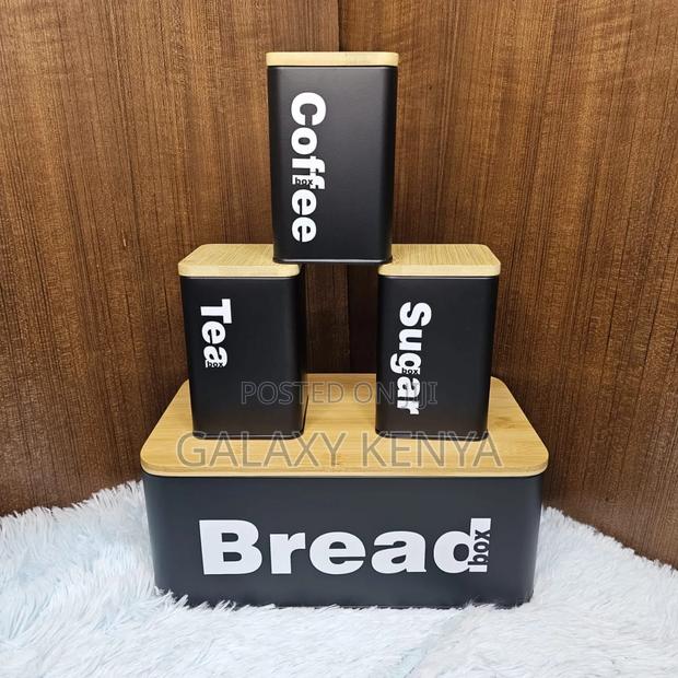 Bread Bin Plus 3x1300ml Canisters With Bamboo Lids - thumbnail 5