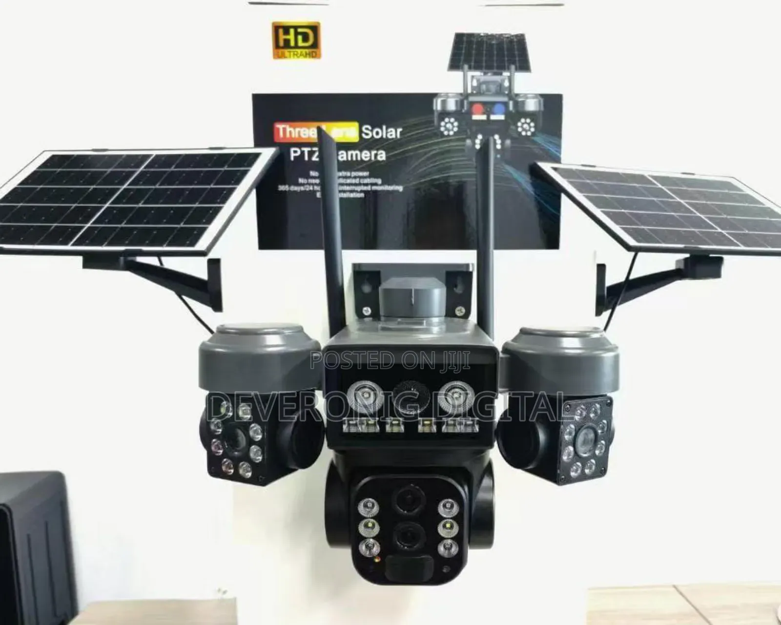 V380 4g Triple Lens Dual Pannel Security Solar Cameras