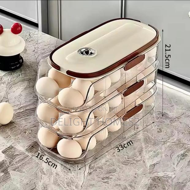 Acrylic Stackable Automatic Sliding/Rolling Egg Storage Box_ele - thumbnail 3