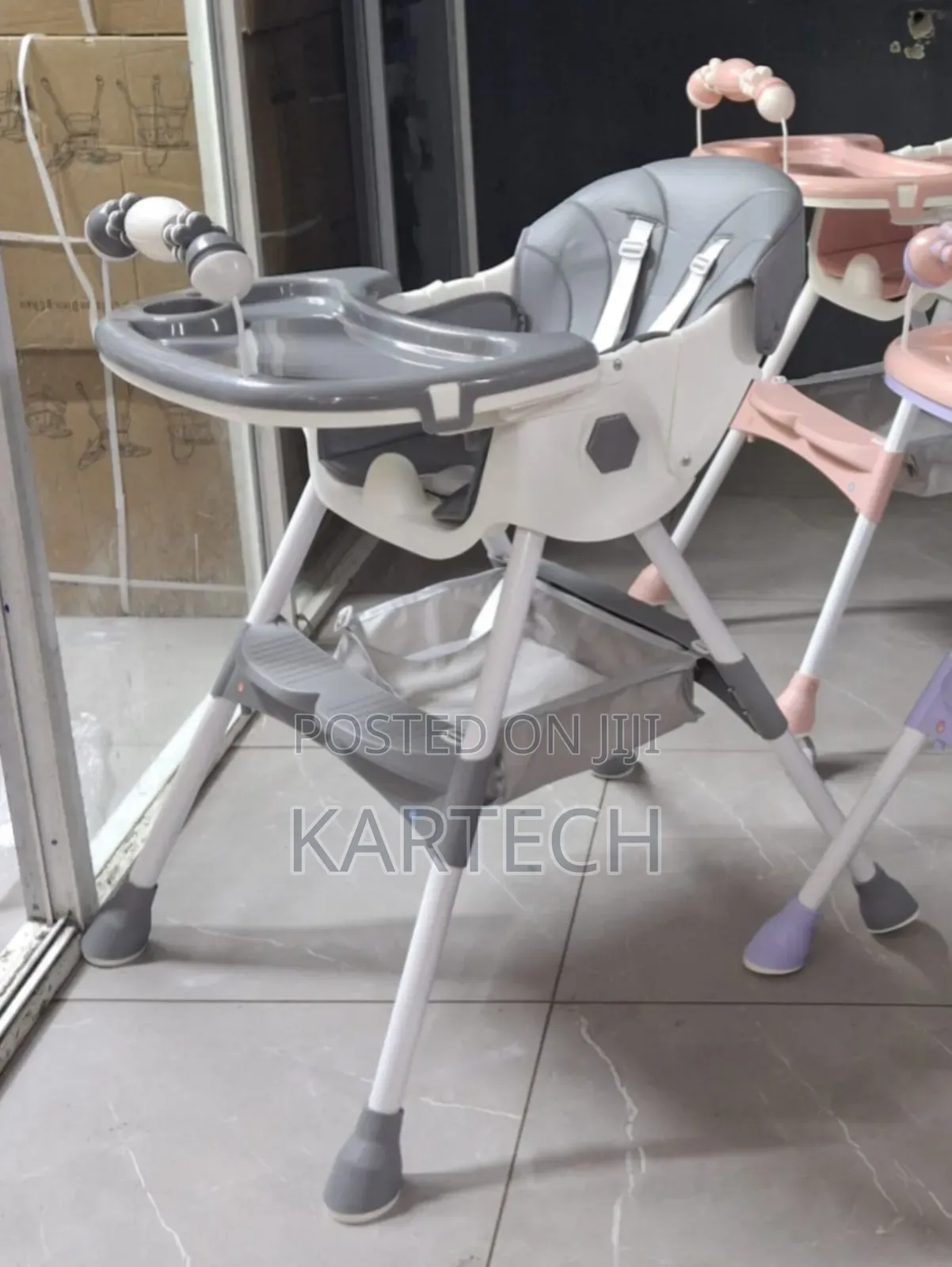 Feeding Chair 2 in 1 - Grey, Pink, Blue