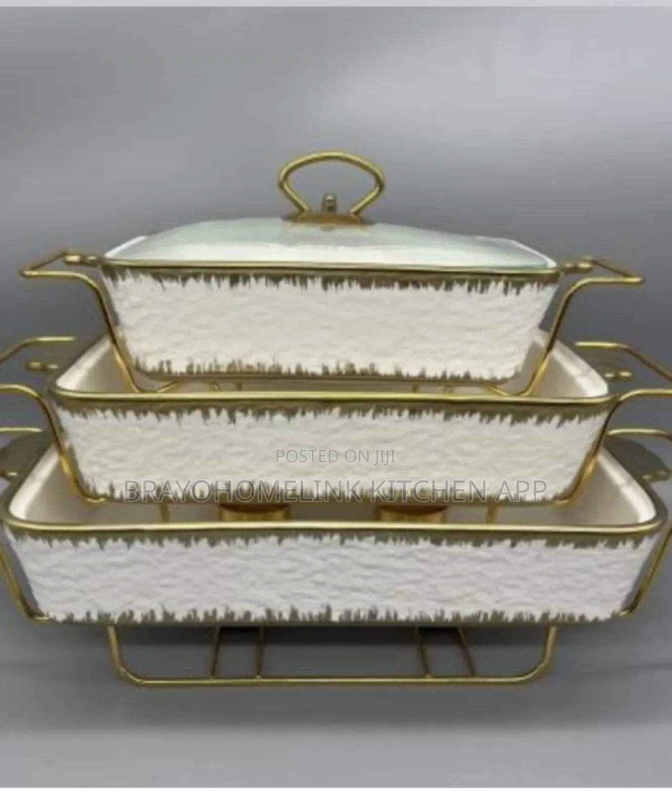 3pcs Ceramic Chaffing Dish