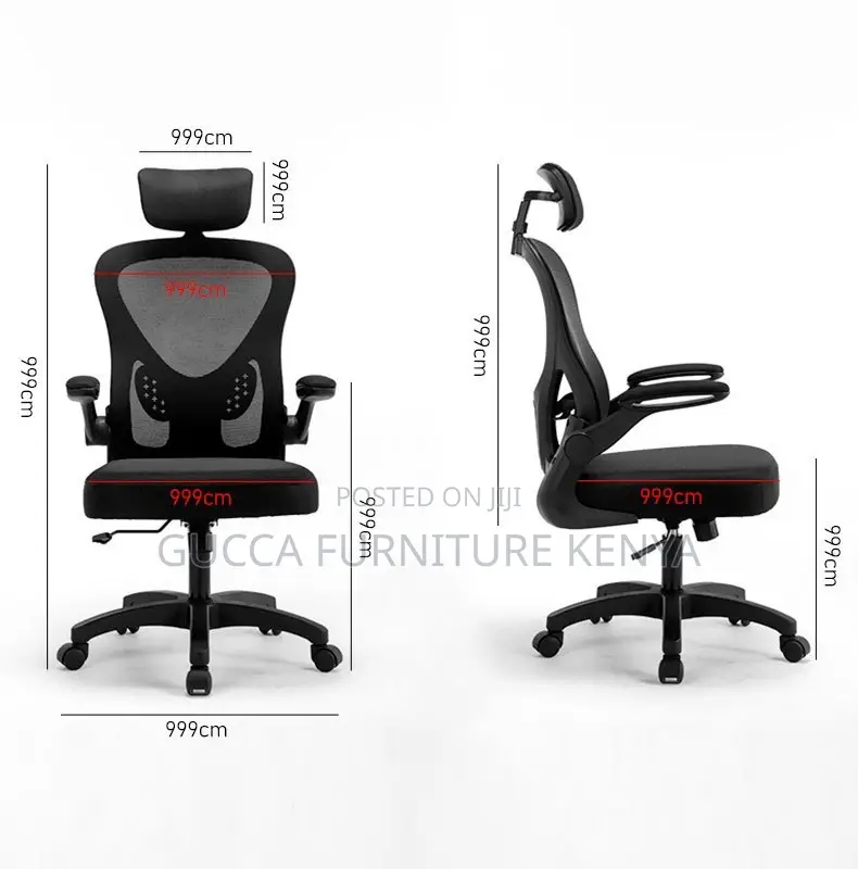 High Back Orthopedic Chair With Flip Armrest