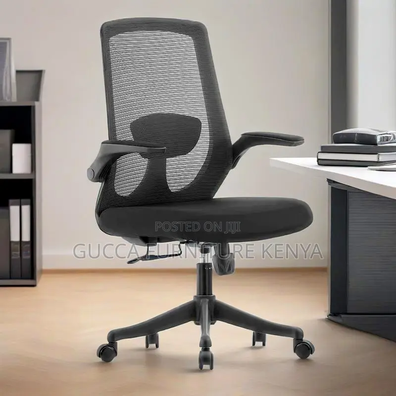 Mid Back Orthopedic Chair With Flip Armrest