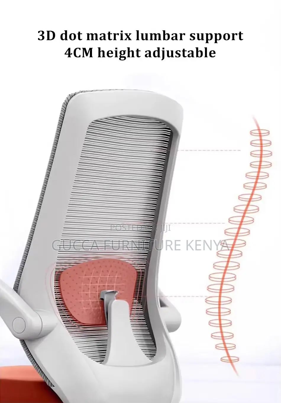Mid Back Orthopedic Chair With Flip Armrest