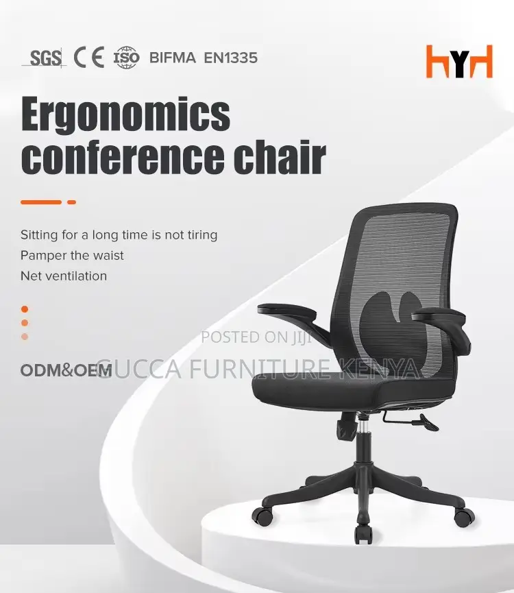 Mid Back Orthopedic Chair With Flip Armrest