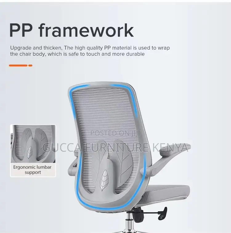 Mid Back Orthopedic Chair With Flip Armrest