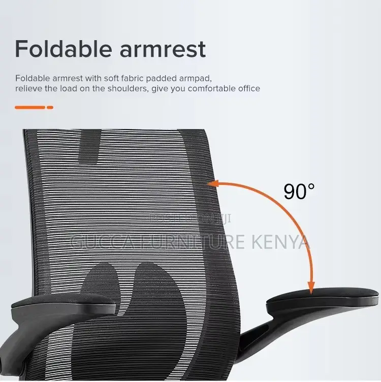 Mid Back Orthopedic Chair With Flip Armrest