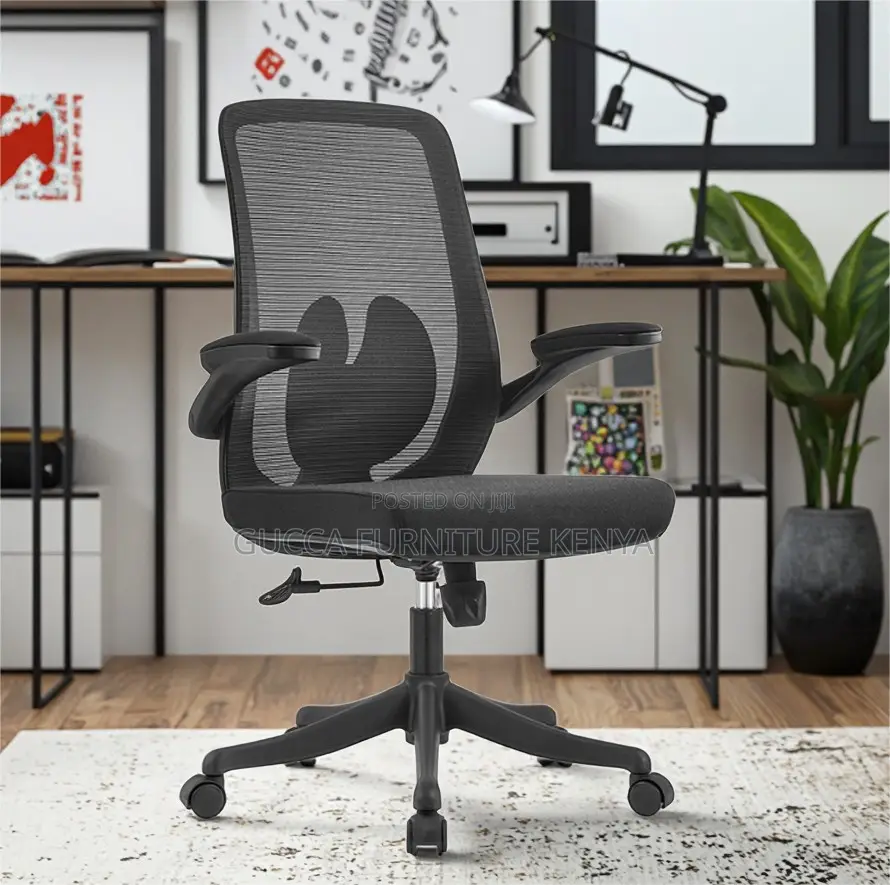 Mid Back Orthopedic Chair With Flip Armrest