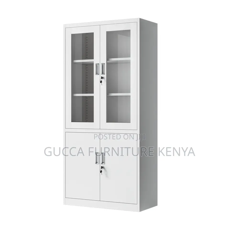 2-door Glass Front Storage Office Cabinet