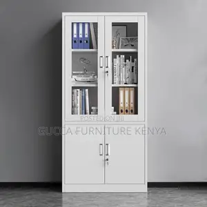 2-door Glass Front Storage Office Cabinet