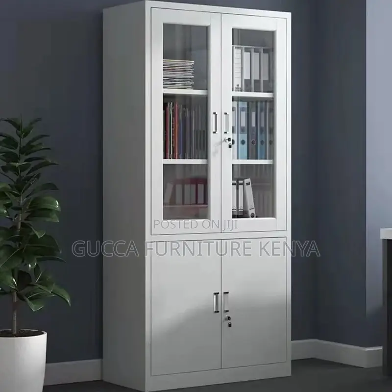 2-door Glass Front Storage Office Cabinet