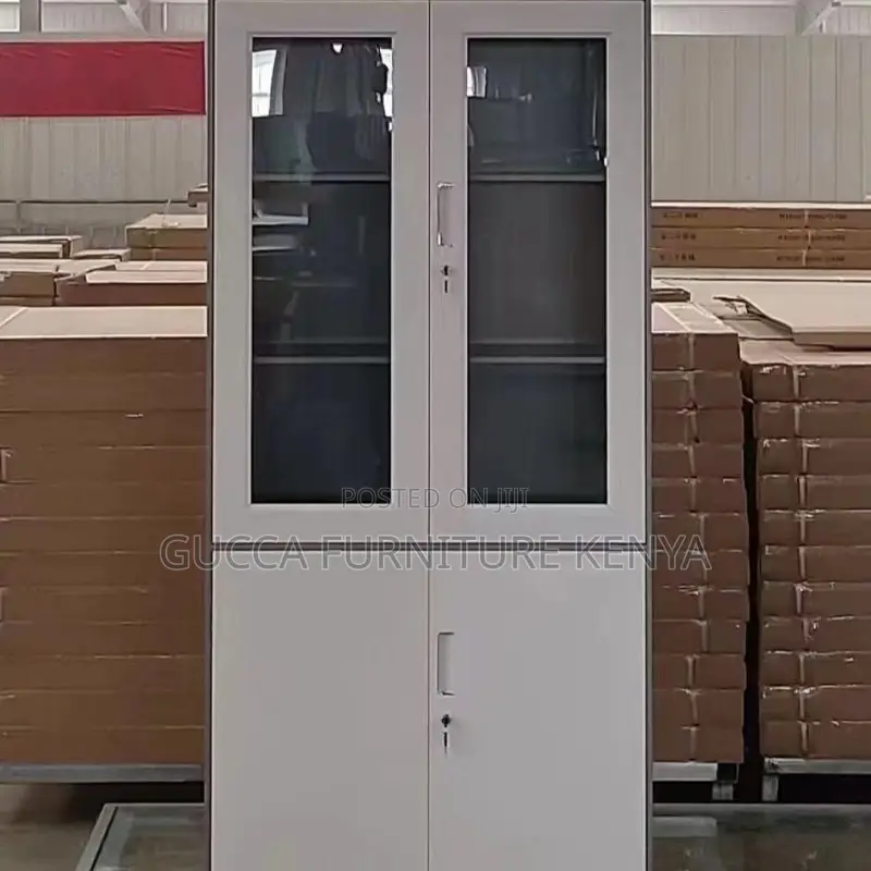 2-door Glass Front Storage Office Cabinet