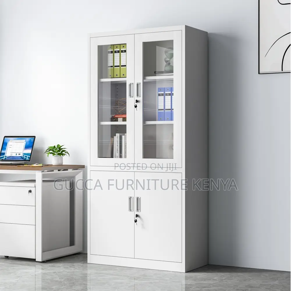 2-door Glass Front Storage Office Cabinet